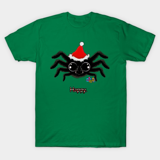 🕷️ Spider in a Santa Hat T-Shirt by Patchwork Bird